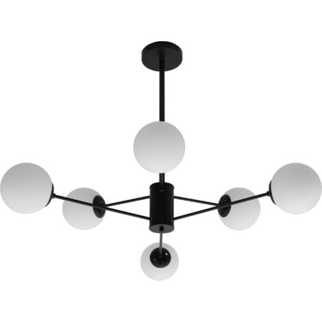 LAMPE SUSPENDUE APP262-6C MÉTAL INDUSTRIEL 6-BRAS 6-POINTS DE LUMIÈRE E27 100X100X70CM (1/5)