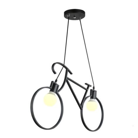 LAMPE SUSPENDUE APP216-2CP VÉLO NOIR 68X36 CM 2-POINTS DE LUMIÈRE E27 68X5X36CM REGLABLE (1/5)