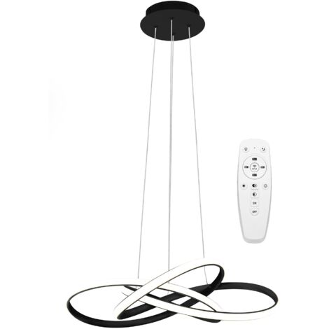 LAMPE SUSPENDUE APP814-CP MODERNE NODE NOIR LED + TÉLÉCOMMANDE 1-POINTS DE LUMIÈRE 70 W 60X60X13CM REGLABLE (1/5)