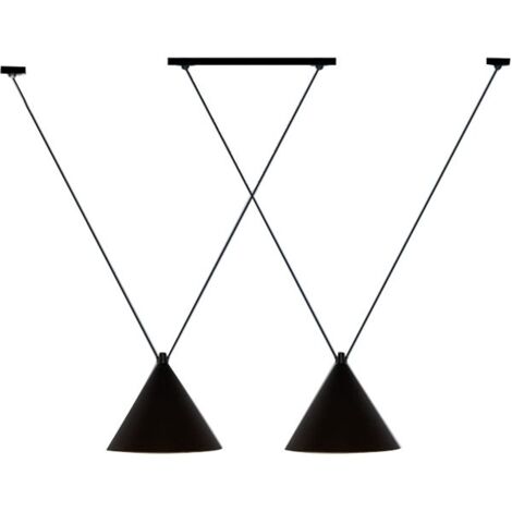 LAMPE SUSPENDUE APP548-2CP LOFT NOIR 2-POINTS DE LUMIÈRE E27 18X18CM REGLABLE (1/5)