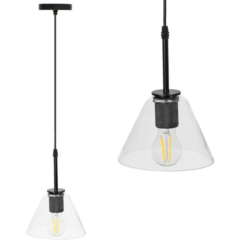 LAMPE SUSPENDUE APP1178 MÉTAL - VERRE NOIR E27 1-POINT LUMINEUX (1/5)