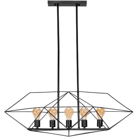 LAMPE SUSPENDUE APP1037-5CP NOIR 5-POINTS DE LUMIÈRE E27 29X82X88CM (1/5)