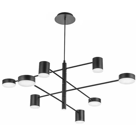 LAMPE SUSPENDUE APP598-8C MODERNE 8-BRAS NOIR 8-POINTS DE LUMIÈRE 76X76X87,5CM (1/5)