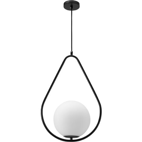 LAMPE SUSPENDUE APP938-1CP MODERNE LOFT NOIR 1-POINTS DE LUMIÈRE E27 34X34X47-110CM REGLABLE (1/5)