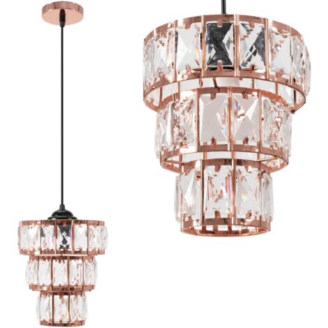 LAMPE SUSPENDUE APP1104-1CP CRISTAL ROSE OR RONDE 1-POINTS DE LUMIÈRE E27 18,5X18,5X22,5-112,5CM REGLABLE (1/5)