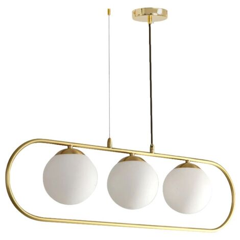 LAMPE SUSPENDUE APP915-3CP GLAMOUR OR 3-POINTS DE LUMIÈRE E27 81X22,5-105CM REGLABLE (1/5)