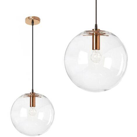LAMPE SUSPENDUE APP038-3CP LASSI VERRE ROSE OR DIAMÈTRE 20CM E27 (1/5)