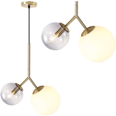 LAMPE SUSPENDUE APP1013-2CP BALLE OR 2-POINTS DE LUMIÈRE E27 20X40X55CM REGLABLE (1/5)