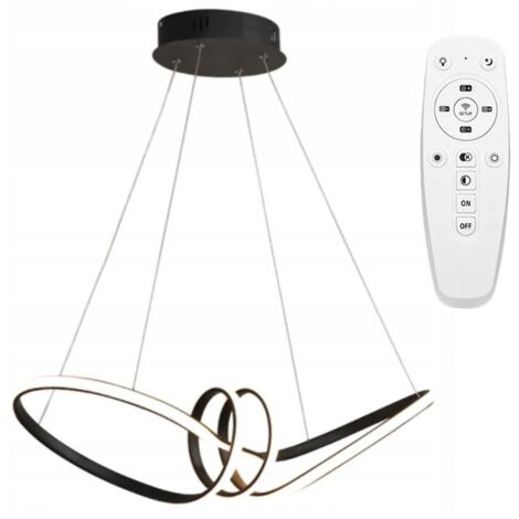 LAMPE SUSPENDUE APP823-CP MODERNE NOIR LED + TÉLÉCOMMANDE 1-POINTS DE LUMIÈRE 70 W 73X25CM REGLABLE (1/5)