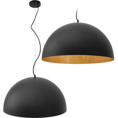 LAMPE SUSPENDUE APP379-1CP MÉTAL NOIR 50CM RONDE 1-POINTS DE LUMIÈRE E27 50X50X26CM REGLABLE (1/5)