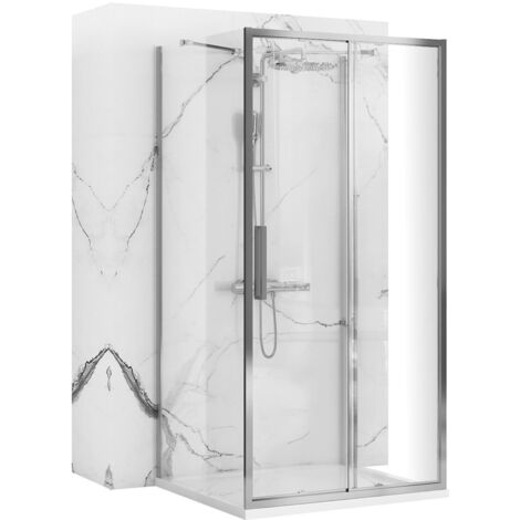 CABINE DE DOUCHE MURALE REA RAPID SLIDE CHROME 140x90 (1/5)