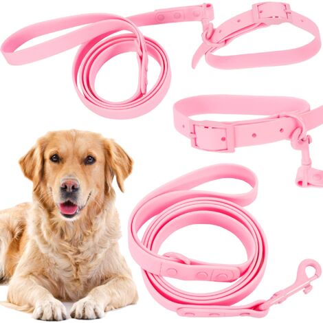 LAISSE ET COLLIER POUR CHIEN PJ-076 PINK L (1/5)