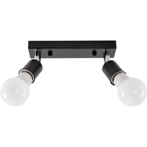 PLAFONNIER APP696-2C SPOTLIGHT NOIR 2-POINTS DE LUMIÈRE E27 20X7CM (1/5)