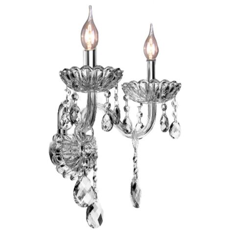 APPLIQUE MURALE 300757 CRISTAL BOUGIE 2-POINTS DE LUMIÈRE E14 29X22CM (1/5)