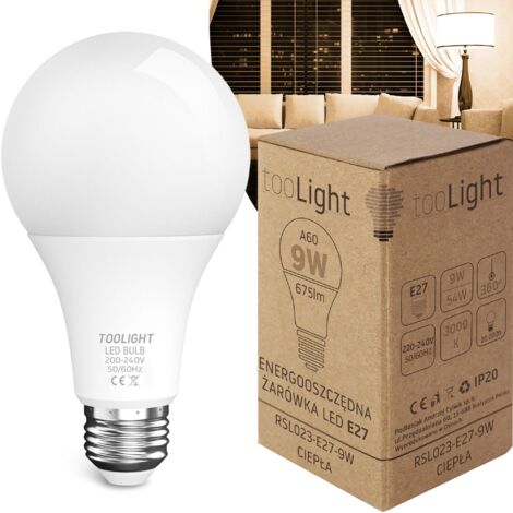 AMPOULE LED 9W CHAUDE E27 230V RSL023 (1/5)