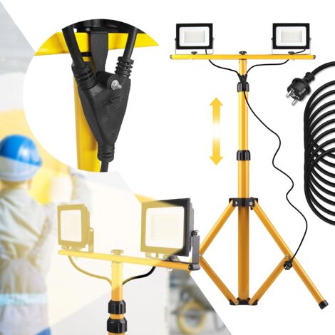 LAMPE HALOGÈNE DE CHANTIER À LED SUR TRÉPIED TOOLIGHT RSL001-20N 20W YELLOW (1/5)
