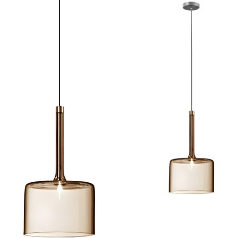 Toolight – Lampe suspendue en verre et métal 265mm – Cuivre – Réglage en hauteur – Pour bureau et salle à manger - APP1698-1CP