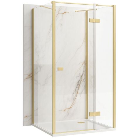 CABINE DE DOUCHE REA ATLAS 120X90 BRUSH GOLD DROITE (1/5)