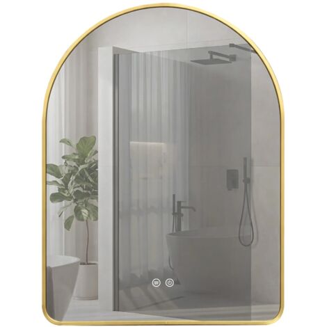 Miroir Rea Camlot 80X60 Led Brush Gold