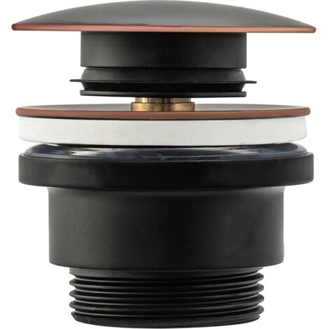REA – Bonde clic-clac universelle 45mm – Laiton vieux noir – Protection contre corrosion – Pour lavabos sans trop-plein