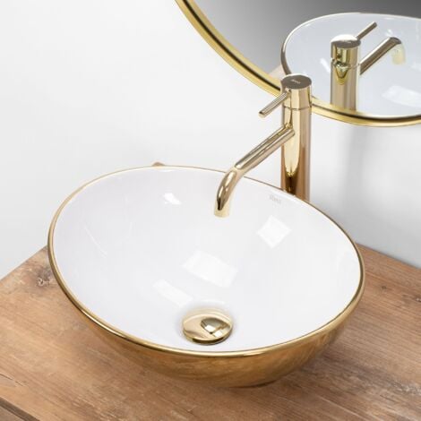 VASQUE À POSER REA LAVABO SOFIA GOLD/WHITE
