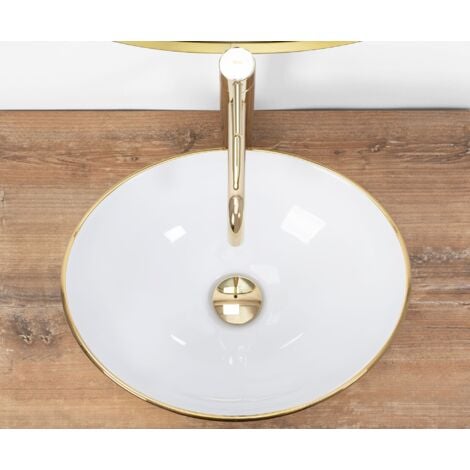 VASQUE À POSER REA LAVABO SOFIA GOLD/WHITE