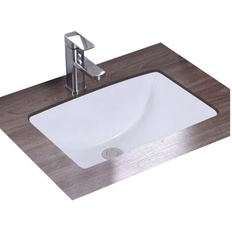 REA – Vasque à encastrer 460x330mm – Céramique blanche – Hauteur 190mm – Trou de débordement – Montage à encastrer