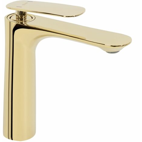 Mitigeur Lavabo Pixel Gold High - Laiton, Finition PVD Dorée, Bec 130 Mm, Hauteur 280 Mm, à Poser - 4