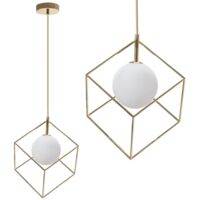 LAMPE SUSPENDUE APP1210-1CP OR MÉTAL VERRE BALLE G9 1-POINTS DE LUMIÈRE