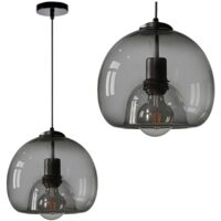 LAMPE SUSPENDUE APP1027-1CP NOIR RONDE 1-POINTS DE LUMIÈRE E27 25X25X45-100CM REGLABLE