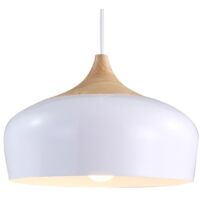 LAMPE SUSPENDUE APP183-1CP BARI BLANCHE BRUN MÉTAL E27