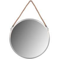 MIROIR ROND SUR CORDE 40CM SILVER KLMH-0410S-1