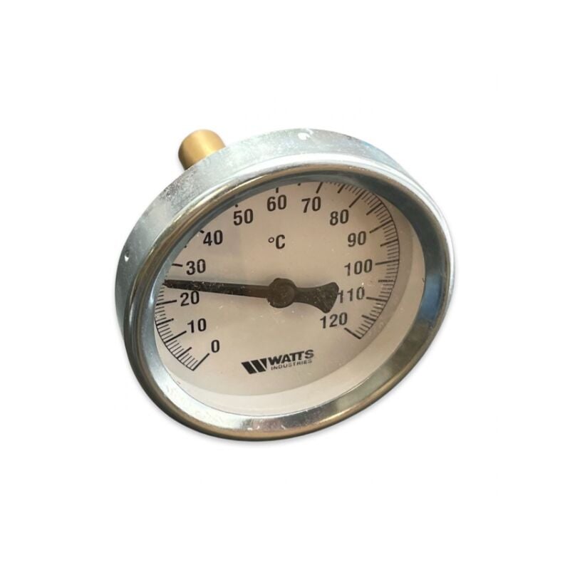 Watts Bimetall Zeigerthermometer axial Thermometer für Pufferspeicher mit  Tauchhülse 50mm 0-120°C