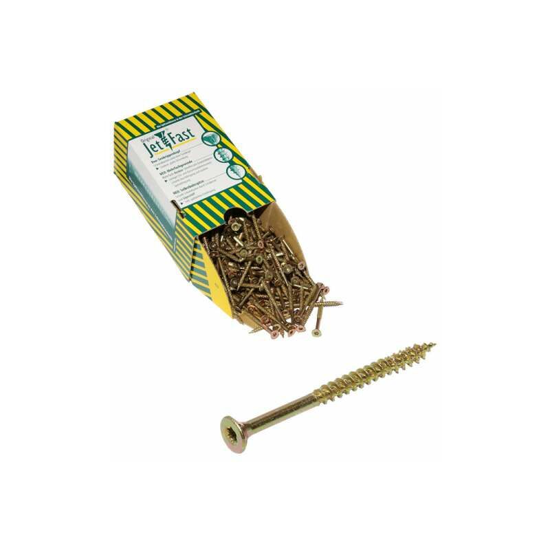 Jet-Fast® Spanplattenschrauben TX20 5,0x70 gelb verzinkt 100 Stck/Paket