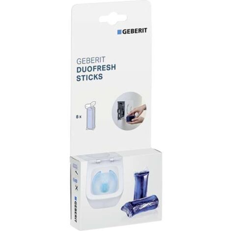 Geberit Sticks 244.600.00.1 Set of 5 - 8 Sticks for Duofresh Throw-In Shaft, Water Box Sticks - Includes Microfibre Cloth from kör4u - Made in Germany