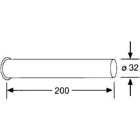 Kludi Abgangsrohr Gerade Mit Bördelrand – 32 Mm Durchmesser, 200 Mm Länge, Chrom, Für Bad- Und Kücheninstallationen