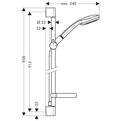  Sonderangebot  Hansgrohe Croma 100 Multi/Unica'C Set 0,90m DN15 27774000