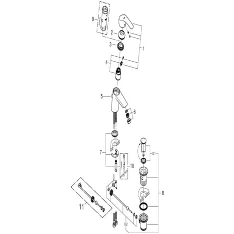 GROHE Eurosmart Einhand-Waschtischbatterie, DN 15 S-Size mit Ablaufgarnitur, chrom 33265002