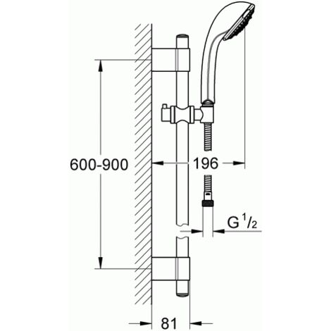 GROHE Relexa Brausegarnitur Massage, DN 15 chrom, 28933001