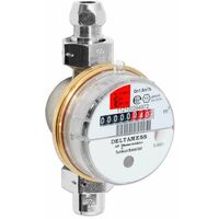 Deltamess Spezialwasserzähler warm für Waschtisch Eckventil Qn 1,5