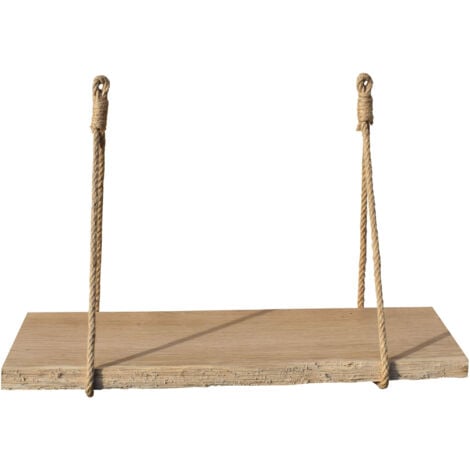 Étagère murale chêne authentique 60 X 19 corde