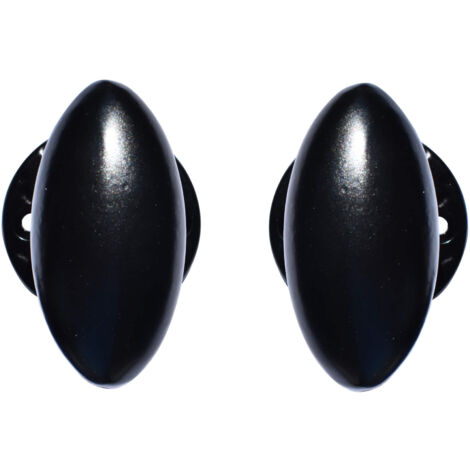 Quincadeco – Poignée de porte ovale aluminium noir sur rosace – Poignée double avec carré 6mm – Fabrication européenne – Design contemporain (1/2)