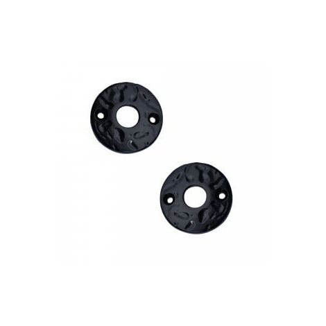 Quincadeco – Rosace pour porte en aluminium noir – Diamètre 52 mm – Trou de poignée 17 mm – Finition époxy – Compatible boutons ovales