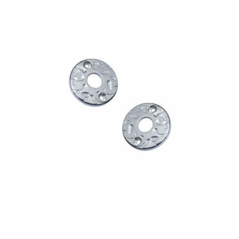 Quincadeco – Rosace pour porte en aluminium naturel – Diamètre 52 mm – Trou de poignée 17 mm – Visserie incluse pour installation facile