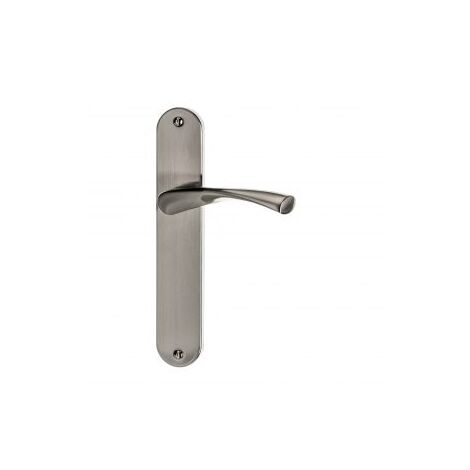 Poignée de porte d'intérieur Coralie sans trou – Nickel mat – Entraxe 195mm – Pour portes 38 à 46mm – 2 plaques et 2 poignées incluses – Home Friendly