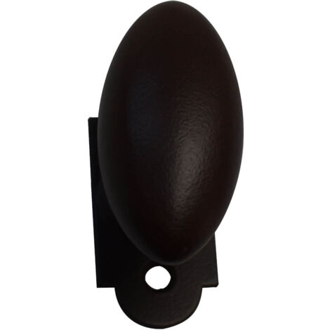 Quincadeco – Poignée de fenêtre ovale en aluminium avec finition époxy rouille – Compatible PVC, ALU, BOIS – Entraxe 43mm – Dimensions carré 7mm