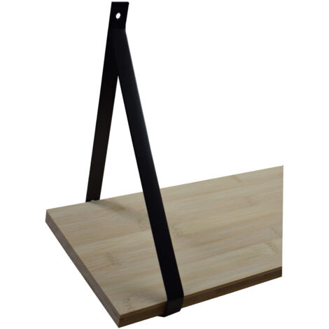 Étagère murale Bambou 100x19 cm avec support métal noir (1/2)