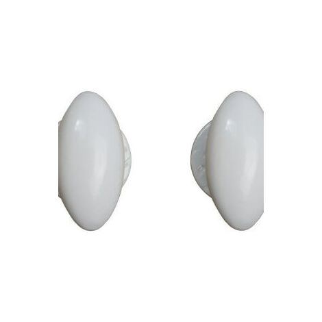 Quincadeco – Poignée de porte ovale aluminium blanc sur rosace 52mm – Vis pointeaux pour serrage sans jeu – Compatible portes anciennes et modernes