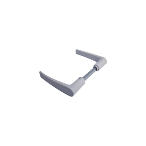 Quincadeco – Poignée double aluminium blanc 7x80 mm – Pour portes intérieures – Installation rapide avec accessoires standards – Design moderne