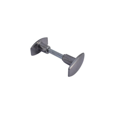 Quincadeco – Bouton double chantier 7 en aluminium poli – Poignée double pour portes intérieures – Installation rapide avec carré et goupille